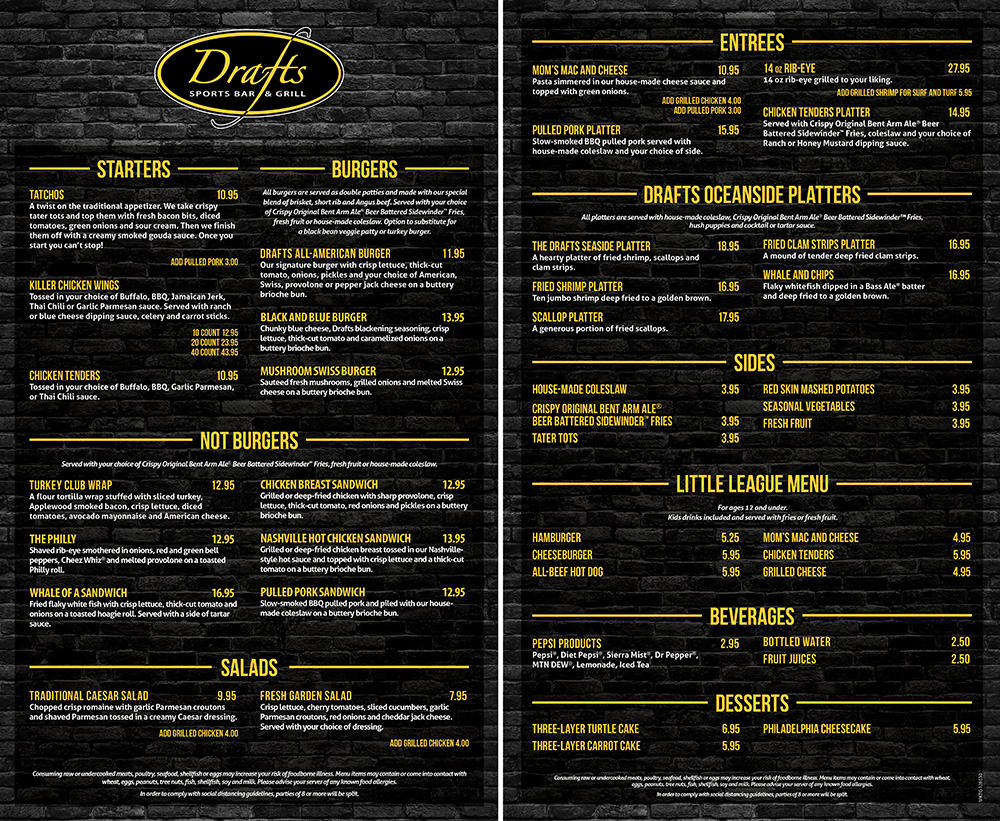 Drafts Menu